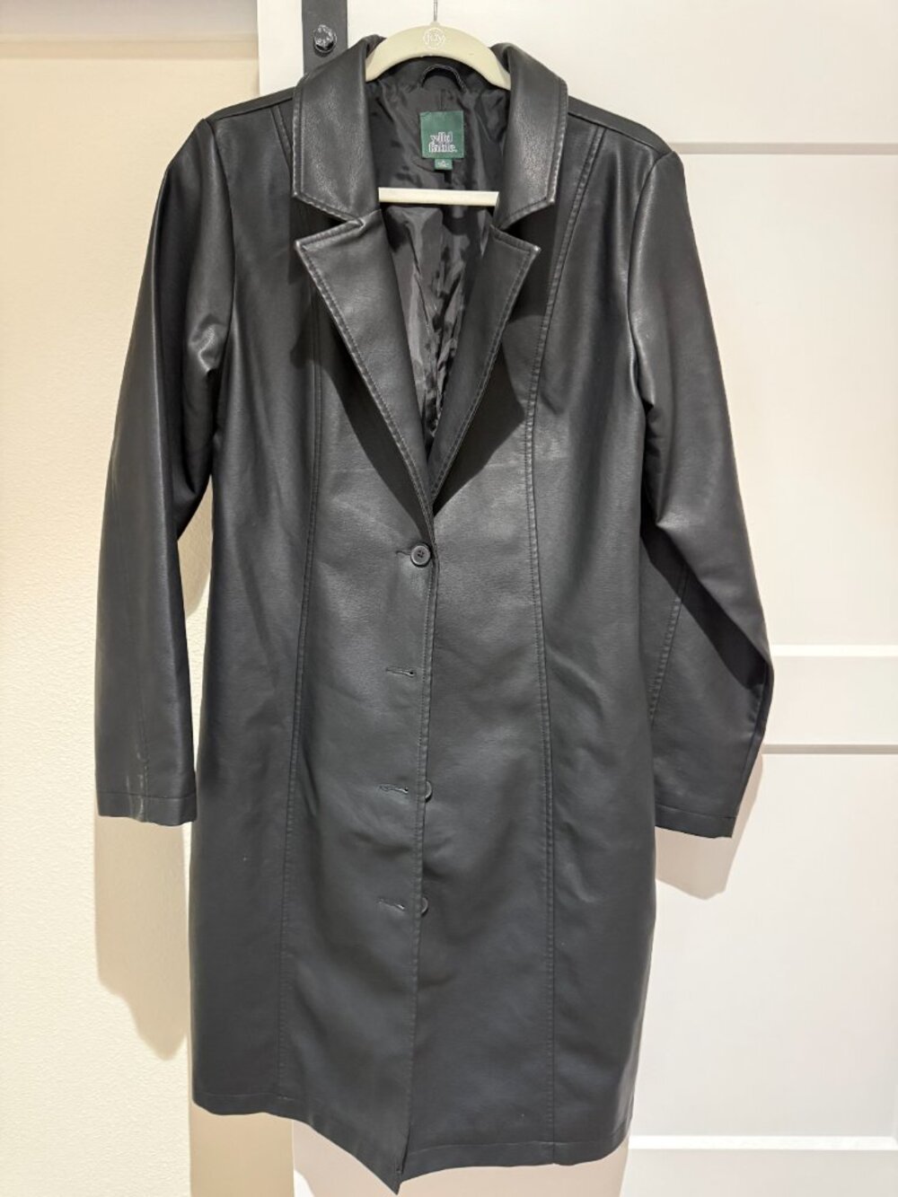 Medium Wild Fable Faux Leather Trench Coat - Worn once